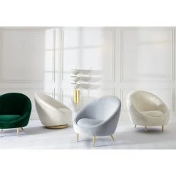 Jonathan Adler Bergamo Snow Ether Swivel Chair Bundle