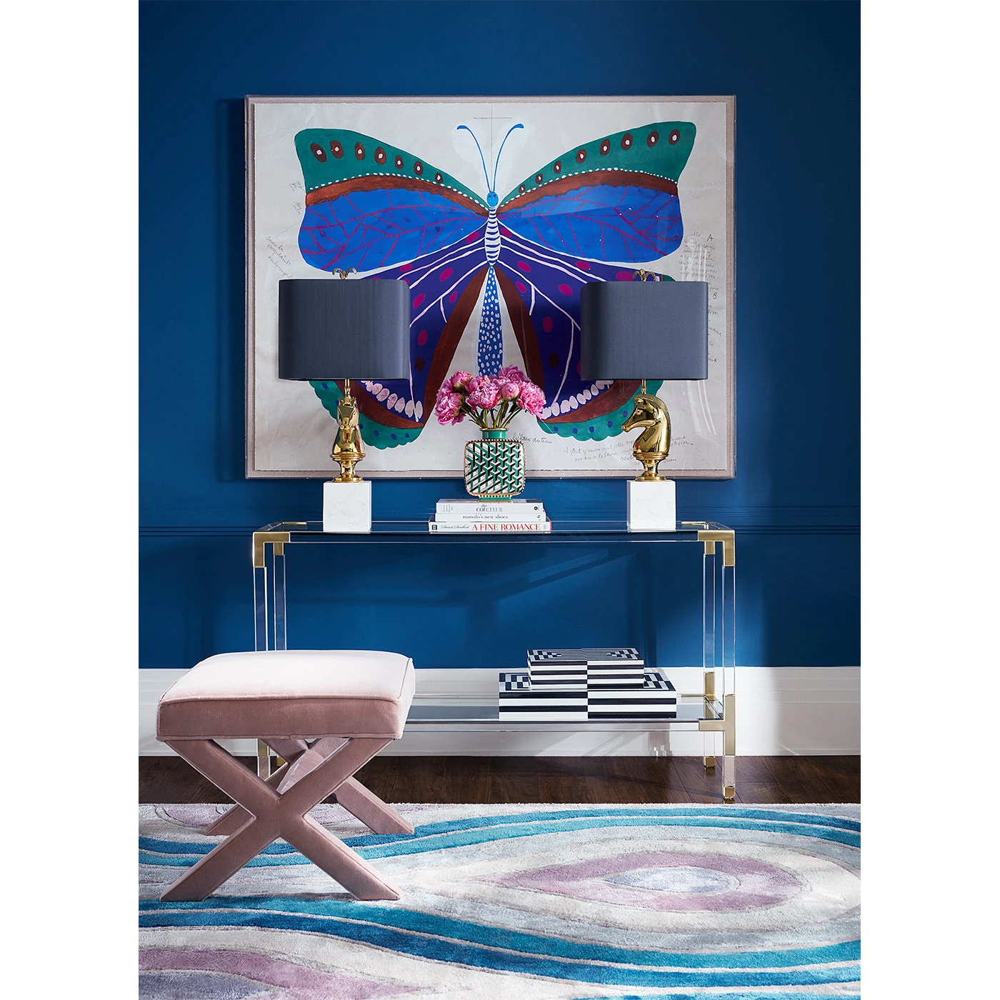 Jonathan Adler Print Paule Marrot, Butterfly Blue