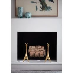 Jonathan Adler Brass Giraffe Andirons All Décor