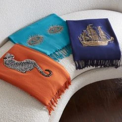 Jonathan Adler Muse Eyes Embellished Throw All Décor