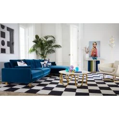 Jonathan Adler All Rugs Large Scale Checkerboard Flat Weave Rug