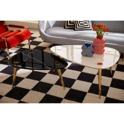 Jonathan Adler Large Marble Triangle Table