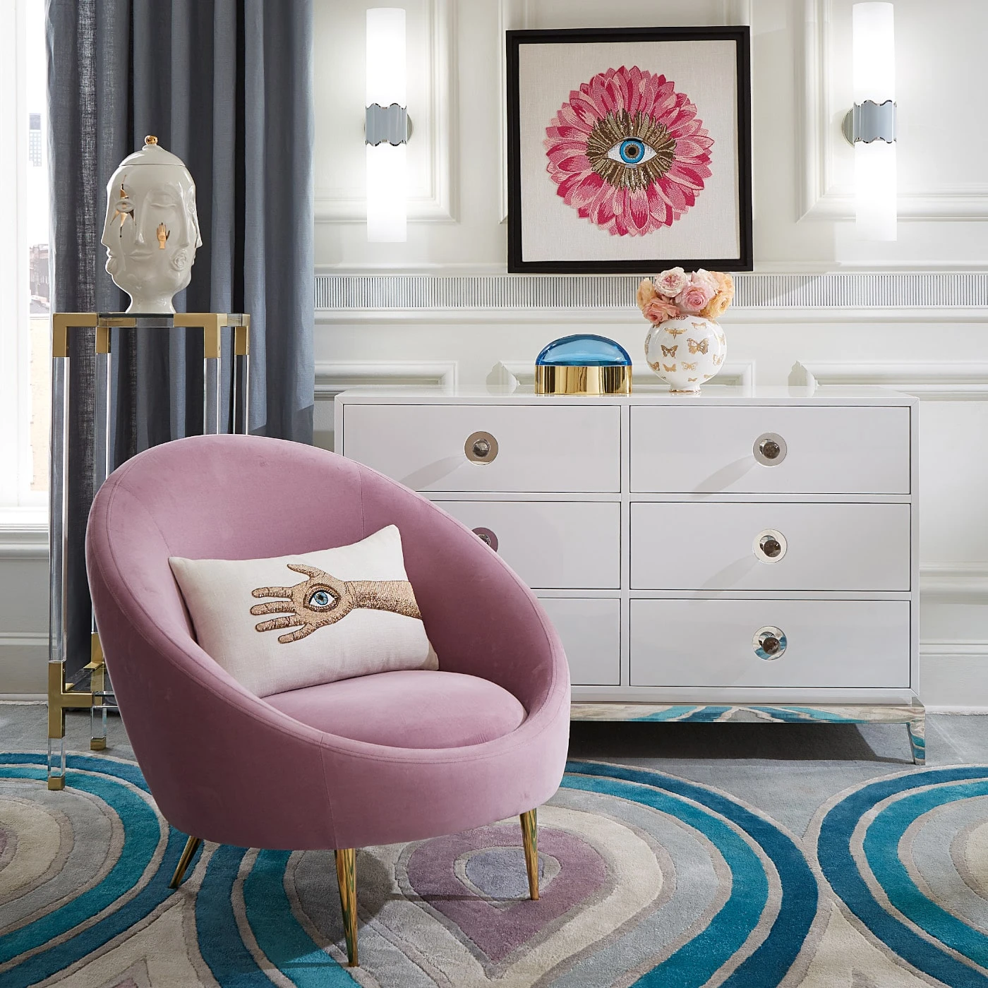 Jonathan Adler Petals Beaded Wall Art