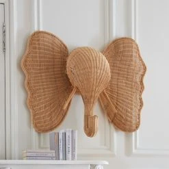 Jonathan Adler New Décor Wicker Elephant Wall Art