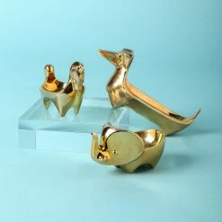 Jonathan Adler Brass Elephant Ring Bowl Bowls