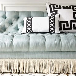 Jonathan Adler Baxter T-Arm Sofa With Bullion Fringe