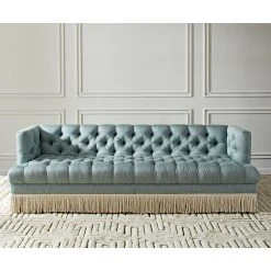 Jonathan Adler Baxter T-Arm Sofa With Bullion Fringe