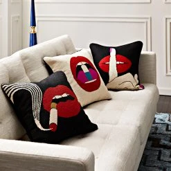 Jonathan Adler Lips Smolder Needlepoint Throw Pillow Bestsellers