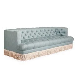 Jonathan Adler Baxter T-Arm Sofa With Bullion Fringe