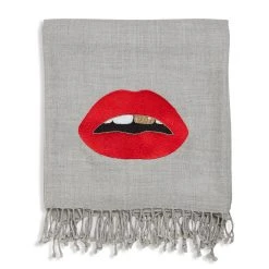 Jonathan Adler Throws Lips Embellished Throw