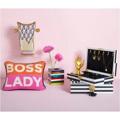 Jonathan Adler Boss Lady Needlepoint Pillow