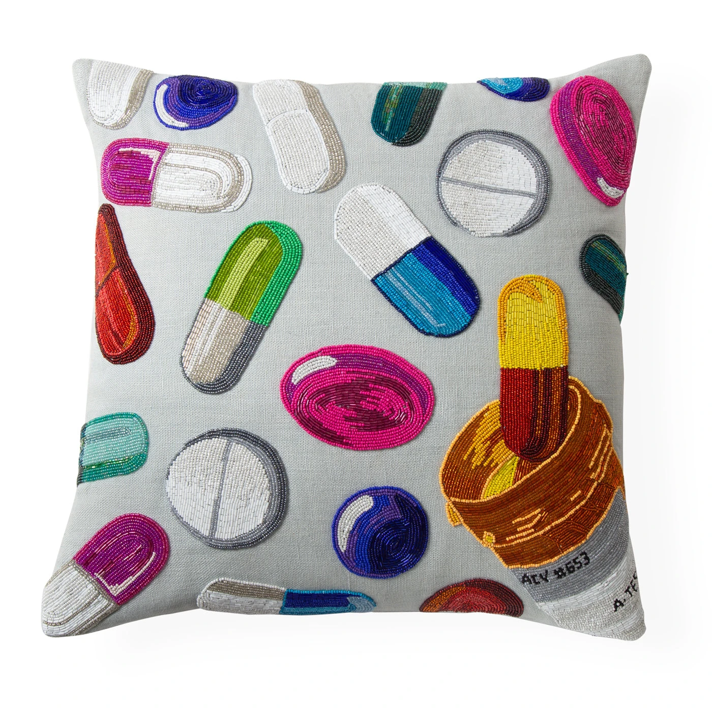 Jonathan Adler Happy Pills Beaded Pillow All Décor