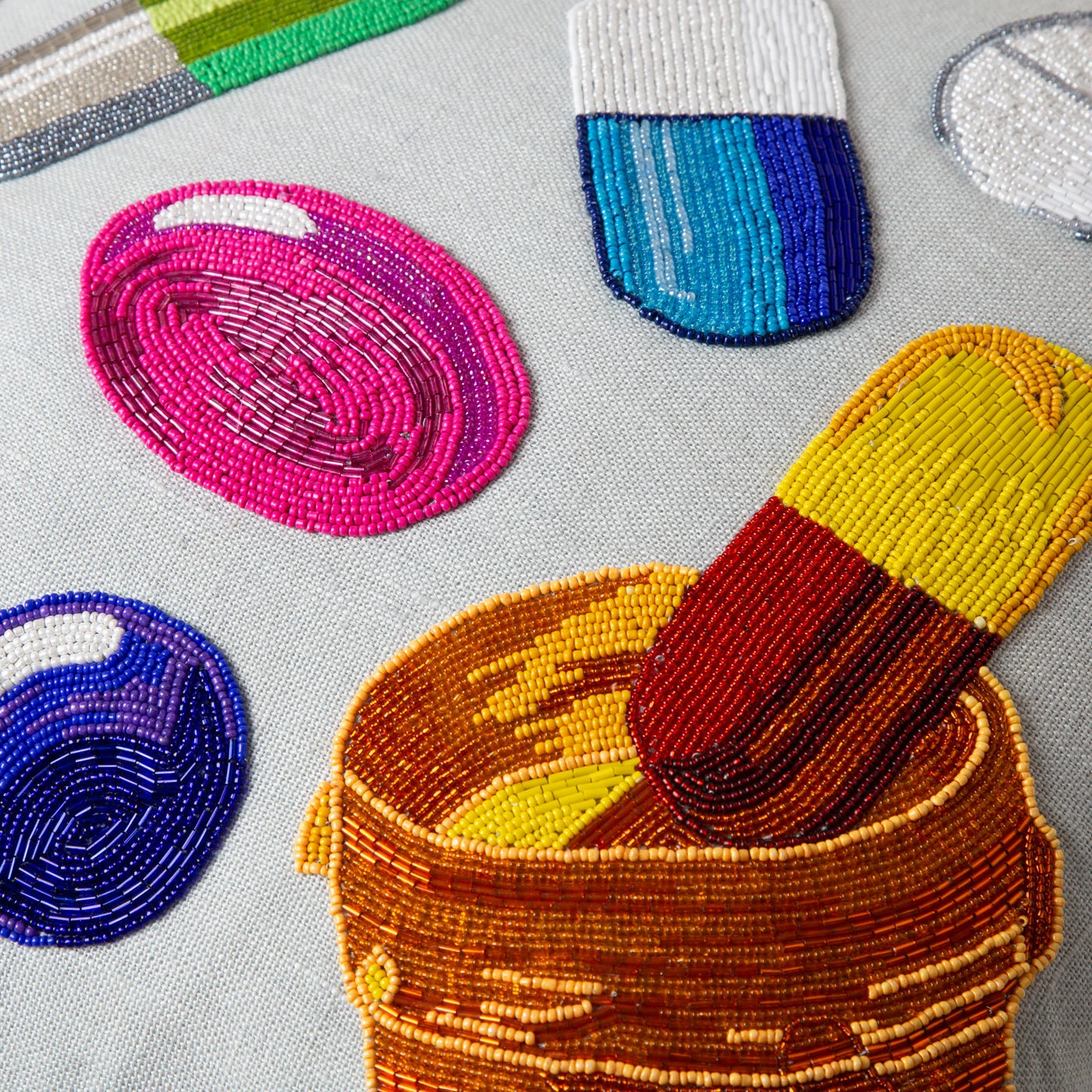 Jonathan Adler Happy Pills Beaded Pillow All Décor