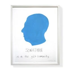 Jonathan Adler Carter Kustera Custom Silhouette And Text Portrait 19 X 15 Painting