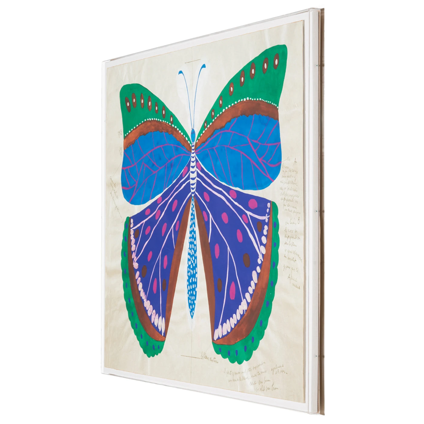 Jonathan Adler Print Paule Marrot, Butterfly Blue