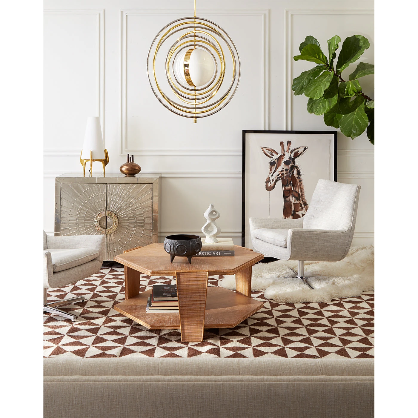 Jonathan Adler Brown Oslo Reversible Peruvian Flat Weave Rug