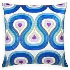 Jonathan Adler Patterned Purple/Navy Milano Concentric Loops Pillow