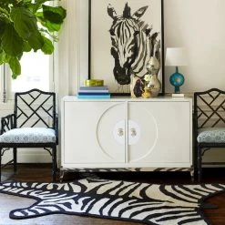 Jonathan Adler Zebra Peruvian Flat Weave Rug