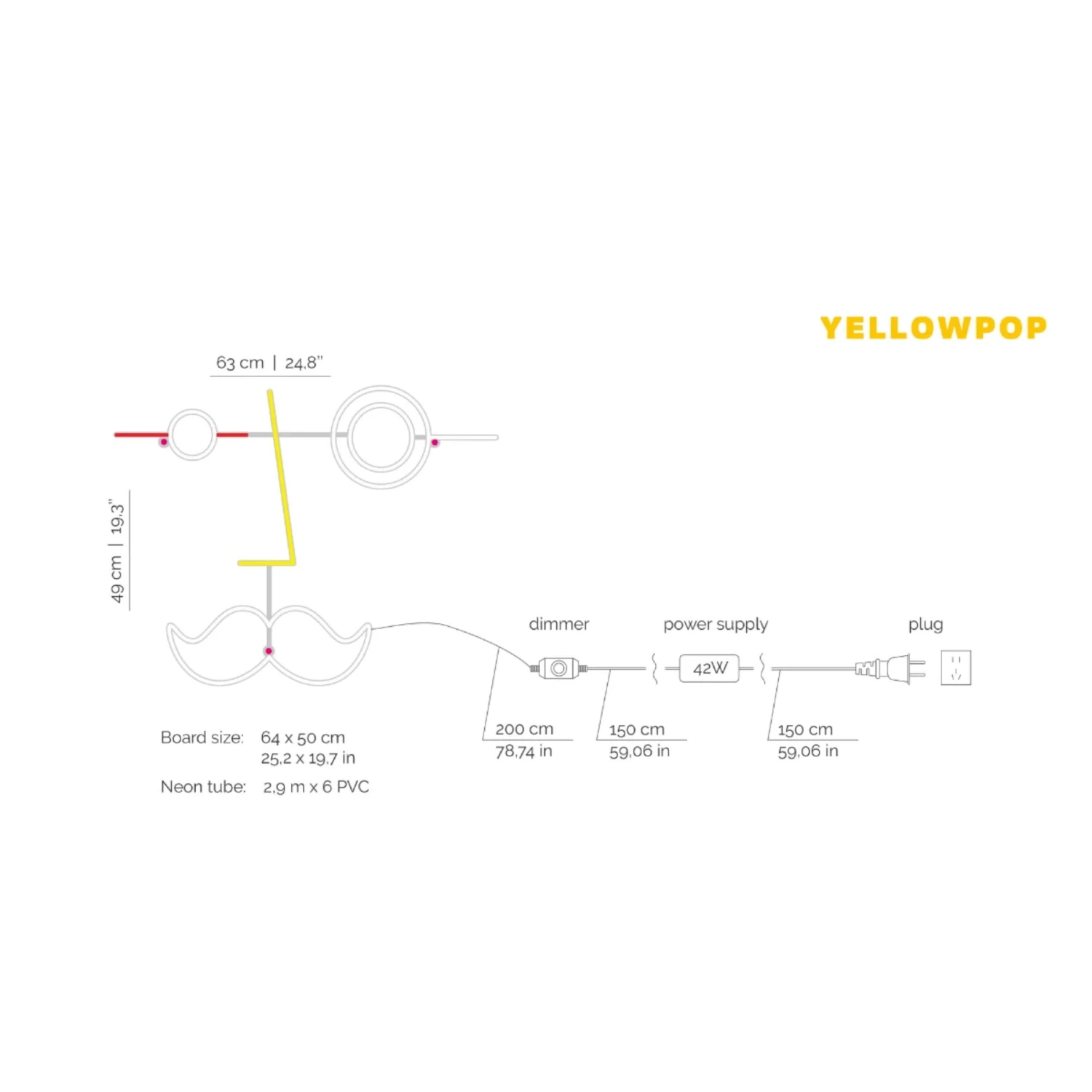 Jonathan Adler Monsieur, LED Neon Sign YELLOWPOP X Jonathan Adler