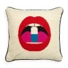 Jonathan Adler Bestsellers Lips Full Dose Needlepoint Throw Pillow