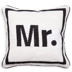 Jonathan Adler "Mr." Needlepoint Throw Pillow