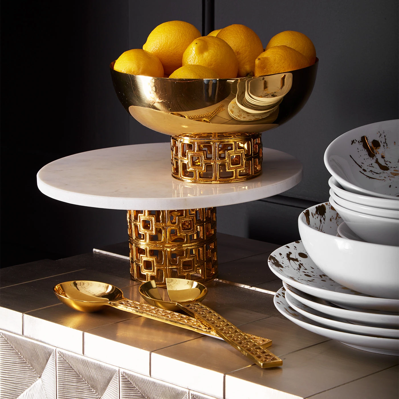 Jonathan Adler Nixon Cake Stand Serving Platter & Trays