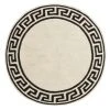 Jonathan Adler Round Greek Key Border Reversible Peruvian Flat Weave Rug