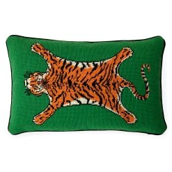 Jonathan Adler Tiger Needlepoint Pillow All Décor