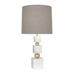 Jonathan Adler Table Lamps Totem Table Lamp In White Marble
