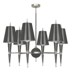 Jonathan Adler Versailles Chandelier In Nickel With Painted Shade Chandeliers