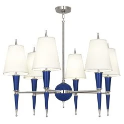 Jonathan Adler Versailles Chandelier In Nickel With Fabric Shade Chandeliers