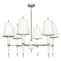 Jonathan Adler Versailles Chandelier In Nickel With Painted Shade Chandeliers